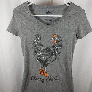 Annarbor Size S Gray Graphc Chicken T Shirt For Women